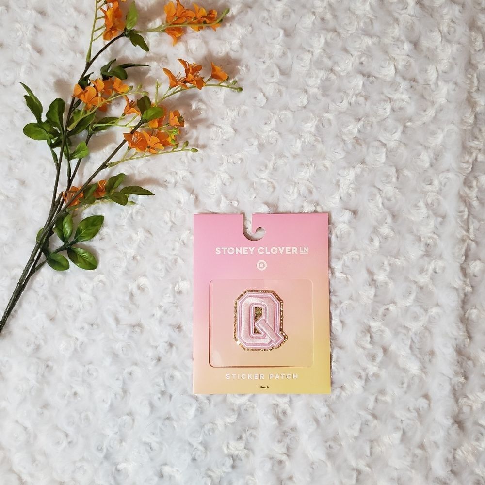 Stoney Clover Lane x Target light pink letter Q sticker patch